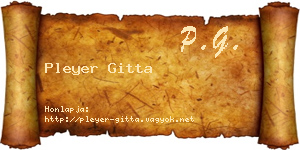 Pleyer Gitta névjegykártya
